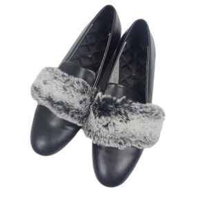 Zara women, black leather flats    37/6.5   #33